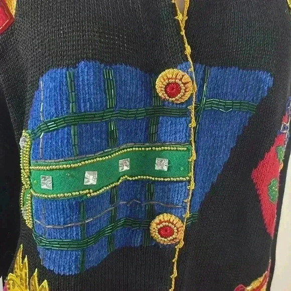 Vintage Ugly Christmas Sweater Embroidered Size L - Picture 3 of 14